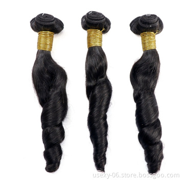 USEXY Wholesale Hair Vendors Double Drawn Straight Bouncy Curly Bundle Brazilian Remy Human Hair